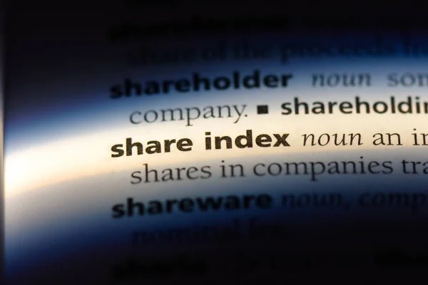 Dela Index Ord Ordbok Dela Index Koncept — Stockfoto