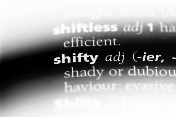 Palavra Shifty Dicionário Conceito Shifty — Fotografia de Stock