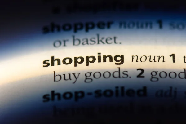 Shopping Word Dictionary Shopping Concept — Stock Photo, Image