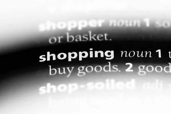 Shopping Word Dictionary Shopping Concept — Stock Photo, Image