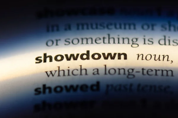 Showdown Word Dictionary Showdown Concept — Stock Photo, Image