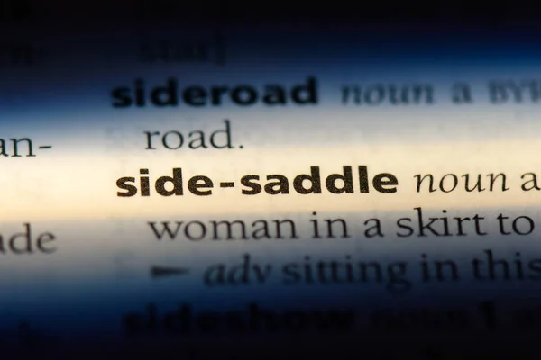 Side Saddle Word Dictionary Side Saddle Concept — Stock Photo, Image