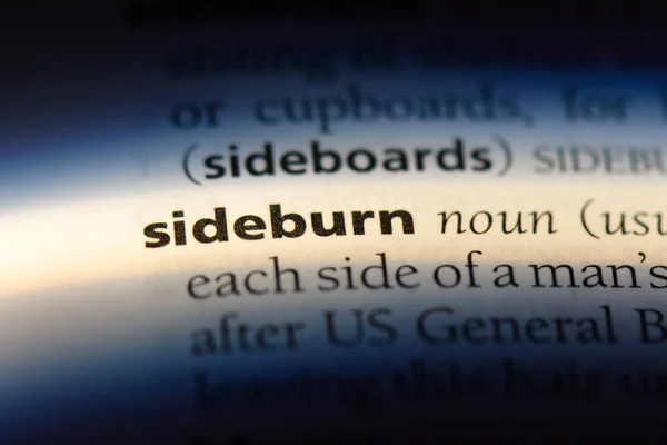 Palavra Sideburn Dicionário Conceito Queimadura Lateral — Fotografia de Stock