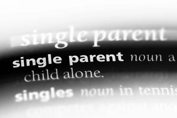 single parent word in a dictionary. single parent concept.