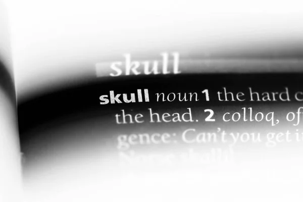 Skull Word Dictionary Skull Concept — Stock Photo, Image