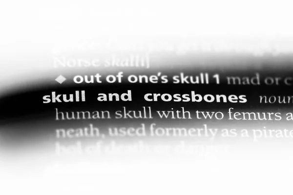 Skull Crossbones Word Dictionary Skull Crossbones Concept — Stock Photo, Image
