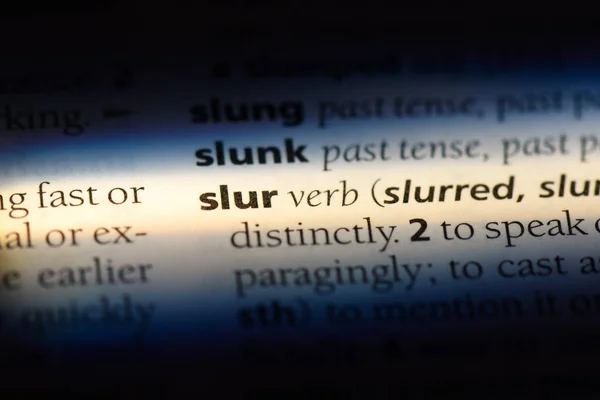 Slur Parola Dizionario Concetto Legatura — Foto Stock