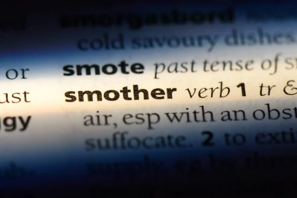 Smother Word Dictionary Smother Concept — Stock Photo, Image