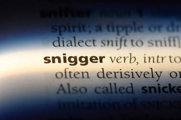 Snigger Słowo Słowniku Koncepcja Snigger — Zdjęcie stockowe