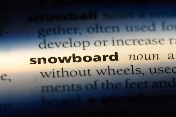 Snowboard Slovo Slovníku Koncept Snowboardu — Stock fotografie