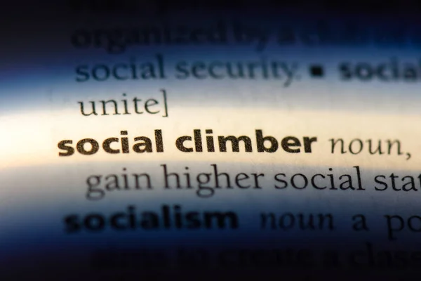 social climber word in a dictionary. social climber concept.