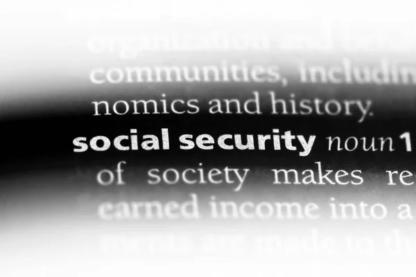 social security word in a dictionary. social security concept.