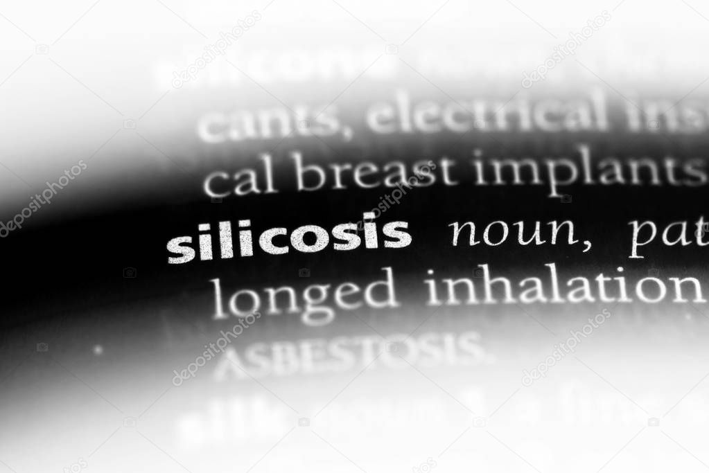 silicosis word in a dictionary. silicosis concept.