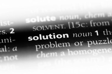 çözüm Word'de bir sözlük. çözüm kavramı.