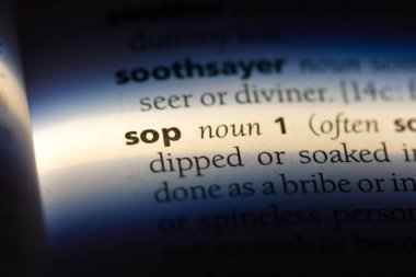 bir sözlüğü'ndeki sözcüğü sop. SOP kavramı.