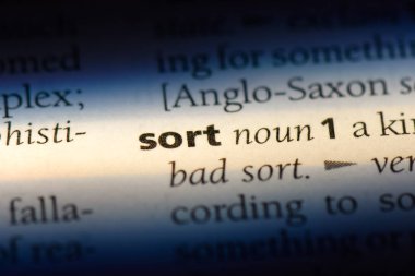 Word'de bir sözlük sıralama. sıralama kavramı.