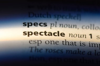 bir sözlüğü'ndeki gözlük sözcüğü. Gözlük kavramı.