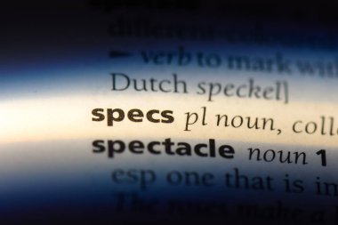 bir sözlüğü'ndeki sözcüğü gözlük. Gözlük kavramı.