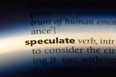 bir sözlüğü'ndeki sözcüğü spekülasyon. kavram spekülasyon.