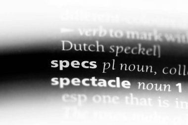 bir sözlüğü'ndeki sözcüğü gözlük. Gözlük kavramı.