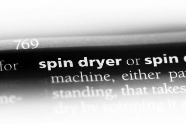 bir sözlüğü'ndeki kurutma makinesi sözcüğü spin. spin kurutma makinesi konsepti.