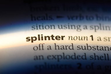 bir sözlüğü'ndeki sözcüğü splinter. Splinter kavramı.