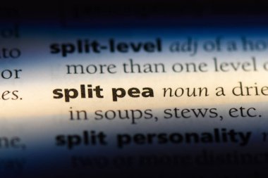 Split bezelye Word'de bir sözlük. Split bezelye kavramı.