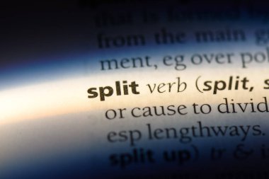 sözcüğü sözlüğe bölmek. Split kavramı.