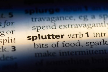 bir sözlüğü'ndeki sözcüğü splutter. kavram splutter.