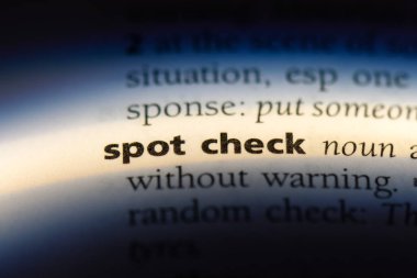 Spot check Word'de bir sözlük. Spot check kavramı.