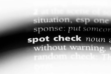 Spot check Word'de bir sözlük. Spot check kavramı.