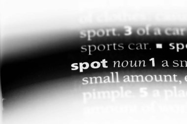 bir sözlük spot tek kelimeyle. nokta kavramı.