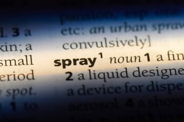 Sprey bir sözlükte kelime. sprey kavramı.