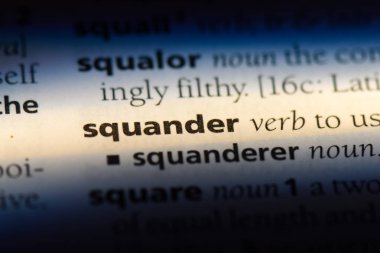 bir sözlüğü'ndeki sözcüğü israf. kavram israf.