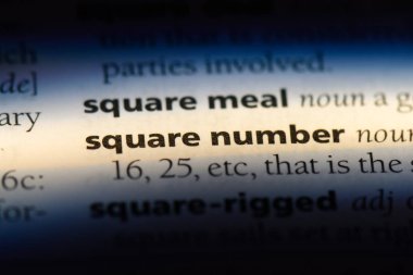 bir sözlüğü'ndeki kare sayı sözcüğü. kare sayı kavramı.
