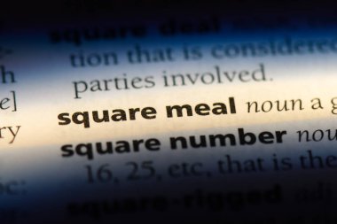 kare yemek Word'de bir sözlük. kare yemek kavramı.