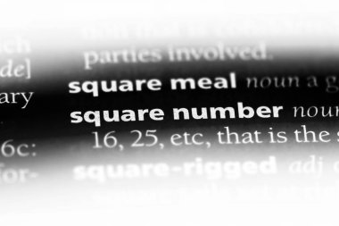 bir sözlüğü'ndeki kare sayı sözcüğü. kare sayı kavramı.