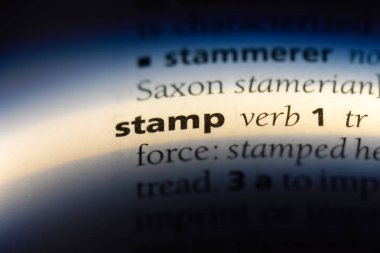 bir sözlüğü'ndeki damga sözcüğü. Damga kavramı.