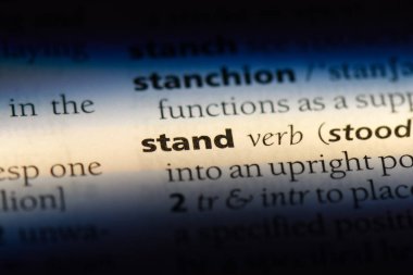 bir sözlüğü'ndeki sözcüğü dur. kavram standı.