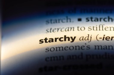 bir sözlüğü'ndeki nişastalı sözcüğü. nişastalı kavramı.