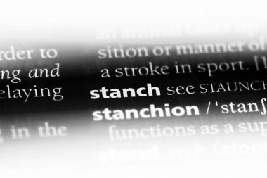 bir sözlüğü'ndeki sözcüğü durdurmak. stanch kavramı.