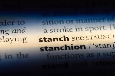 bir sözlüğü'ndeki sözcüğü durdurmak. stanch kavramı.