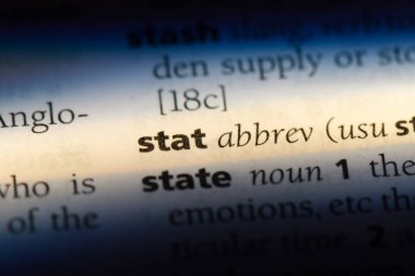 stat tek kelimeyle bir sözlük. stat kavramı.