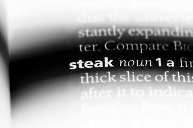 Biftek Word'de bir sözlük. Biftek kavramı.