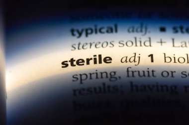 steril tek kelimeyle bir sözlük. Steril kavramı.
