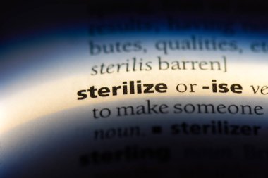 bir sözlüğü'ndeki sözcüğü sterilize. kavram sterilize.