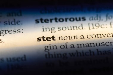 bir sözlüğü'ndeki sözcüğü stet. kavram stet.