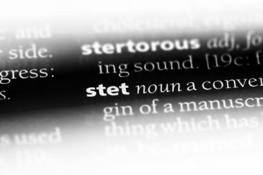 bir sözlüğü'ndeki sözcüğü stet. kavram stet.