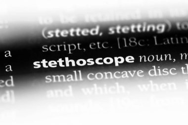 stetoskop Word'de bir sözlük. stetoskop kavramı.