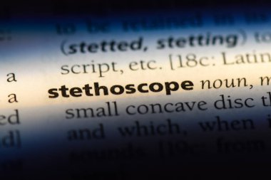 stetoskop Word'de bir sözlük. stetoskop kavramı.